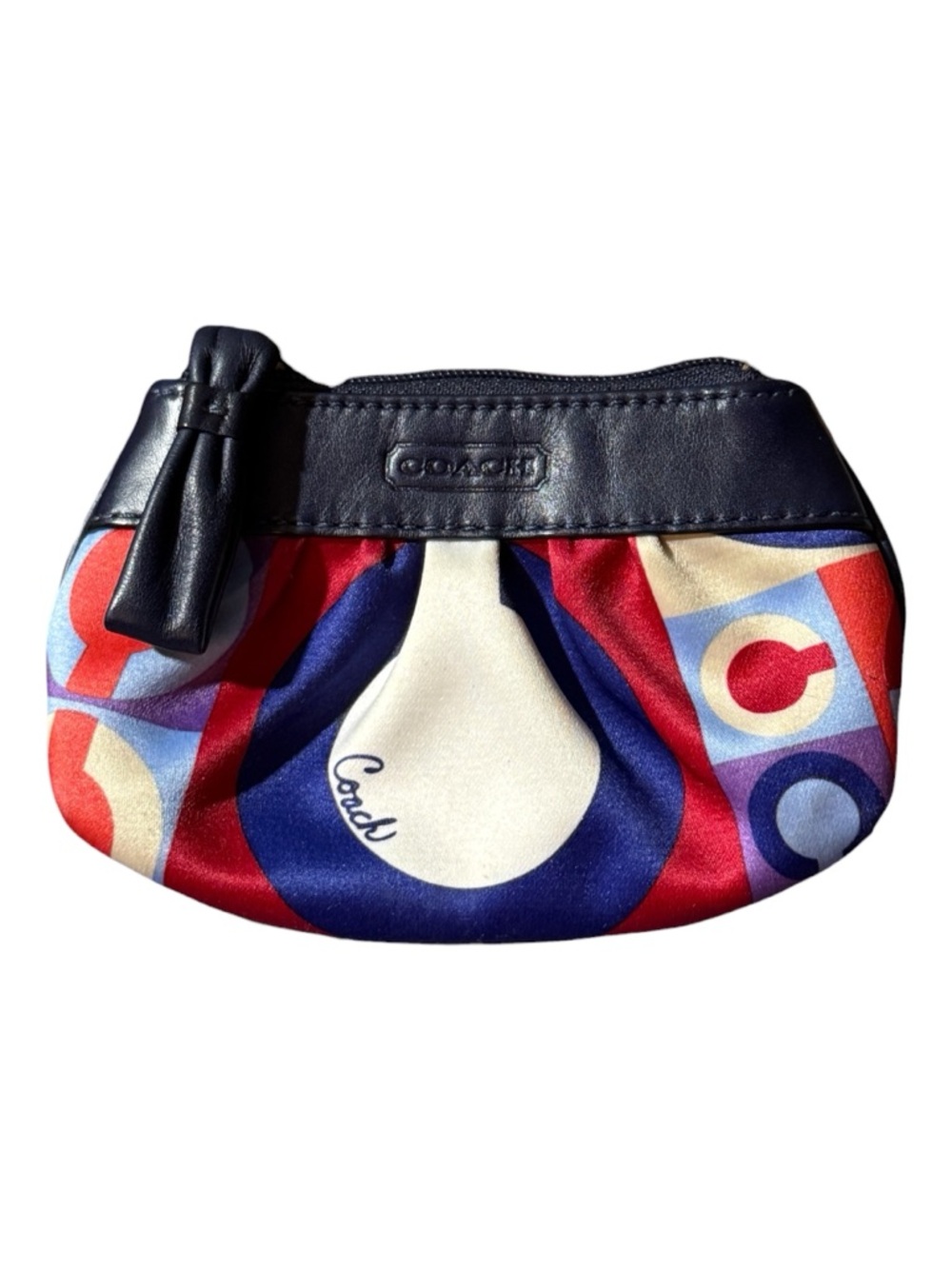Vintage Coach Resort Op Art Mini Skinny Coin Purse